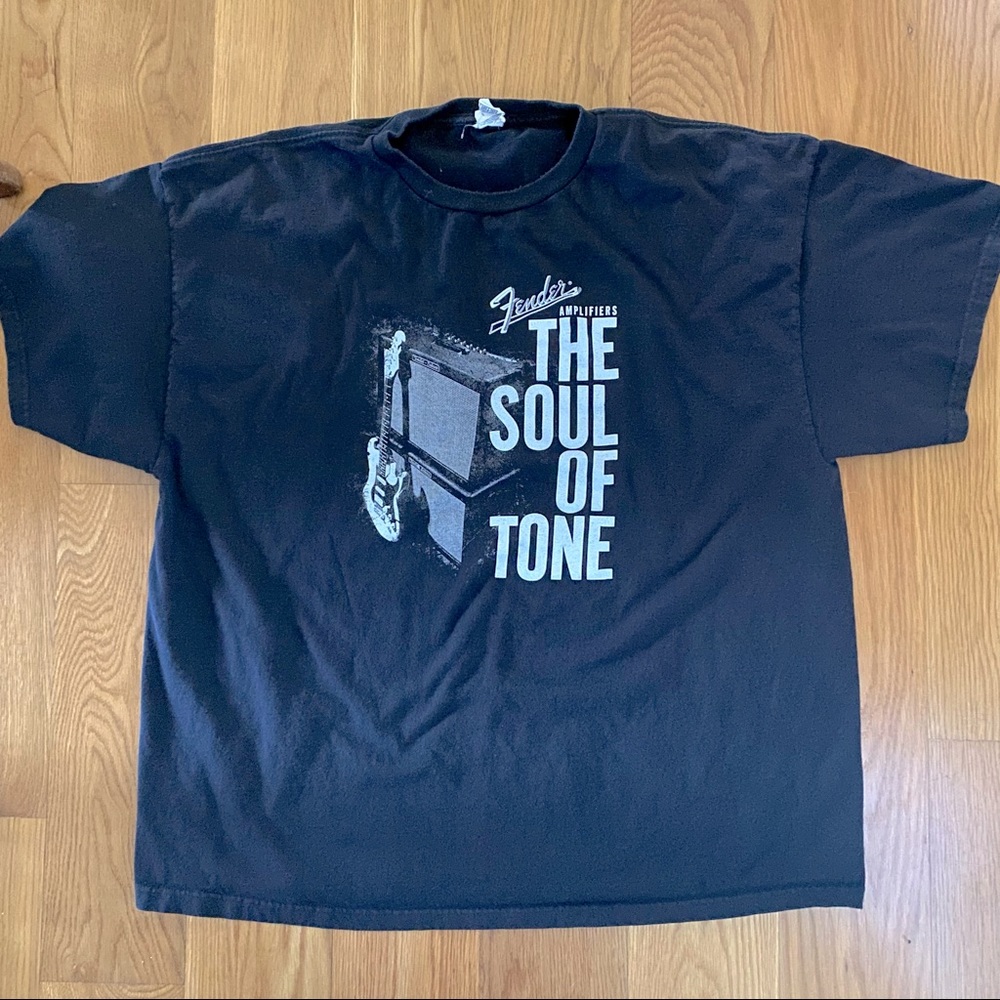 Fender Amplifiers Black Short Sleeve T-Shirt XXL 2XL The Soul of Tone Amp Amps